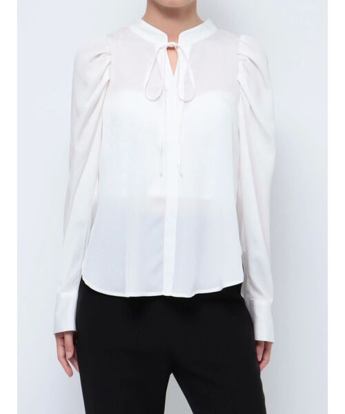 LAGUNAMOON（ラグナムーン）の「タックスリーブシフォンブラウス（シャツ/ブラウス・レディース・ライトグレー/アイボリー/ホワイト・FREE）」の15枚目の写真