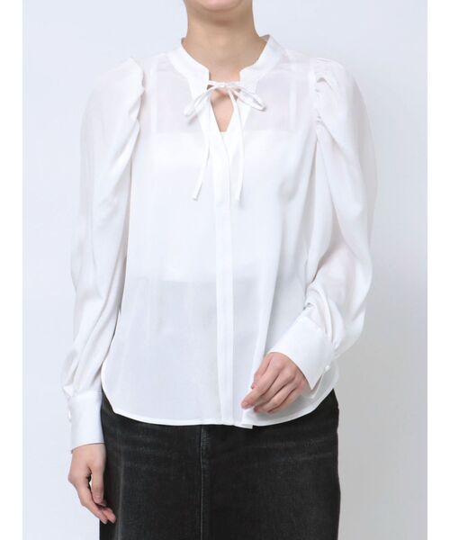 LAGUNAMOON（ラグナムーン）の「タックスリーブシフォンブラウス（シャツ/ブラウス・レディース・ライトグレー/アイボリー/ホワイト・FREE）」の18枚目の写真