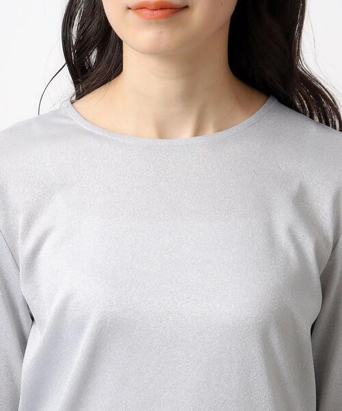 OPAQUE.CLIP（オペークドットクリップ）の「◆ラメジャージ ラウンドトップス【ストレッチ/洗濯機洗い可】（Tシャツ/カットソー・レディース・シルバー系5/サックスブルー系5/ベージュ系5・36/38/40/42）」の19枚目の写真