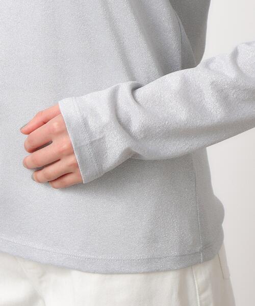 OPAQUE.CLIP（オペークドットクリップ）の「◆ラメジャージ ラウンドトップス【ストレッチ/洗濯機洗い可】（Tシャツ/カットソー・レディース・シルバー系5/サックスブルー系5/ベージュ系5・36/38/40/42）」の17枚目の写真