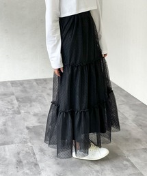 チュールティアードスカート