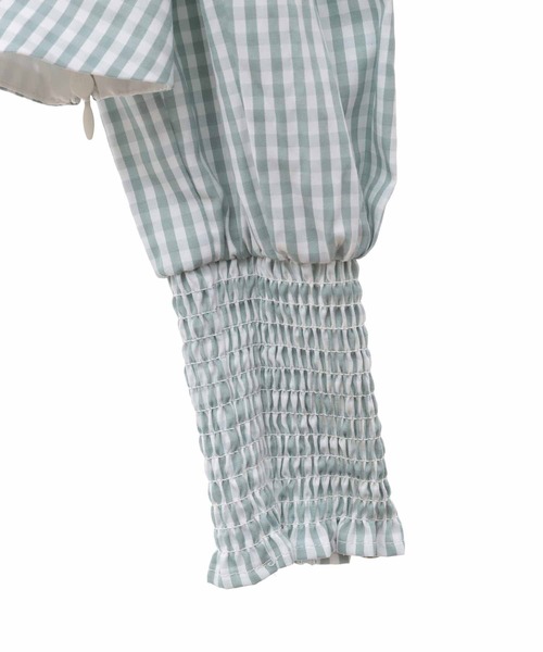 31 Sons de mode(トランテアン ソン ドゥ モード)の「シャーリングパフブラウス(シャツ/ブラウス・レディース・ライトグリーン/ホワイト×ブラック/ブラック・38/36)」の7枚目の写真