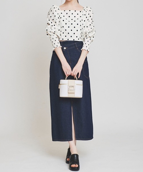 31 Sons de mode(トランテアン ソン ドゥ モード)の「シャーリングパフブラウス(シャツ/ブラウス・レディース・ライトグリーン/ホワイト×ブラック/ブラック・38/36)」の15枚目の写真