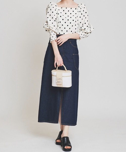 31 Sons de mode(トランテアン ソン ドゥ モード)の「シャーリングパフブラウス(シャツ/ブラウス・レディース・ライトグリーン/ホワイト×ブラック/ブラック・38/36)」の17枚目の写真