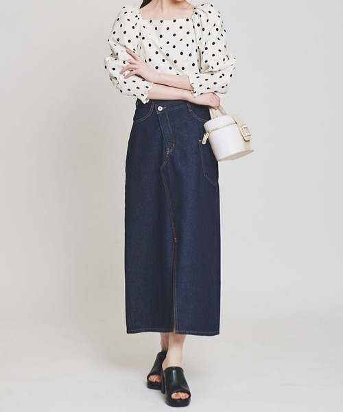 31 Sons de mode(トランテアン ソン ドゥ モード)の「シャーリングパフブラウス(シャツ/ブラウス・レディース・ライトグリーン/ホワイト×ブラック/ブラック・38/36)」の18枚目の写真