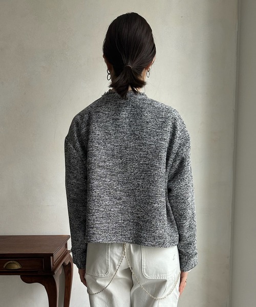 DouDou（ドゥドゥ）の「ライトツイードジャケット（ノーカラージャケット・レディース・ブラック/オフホワイト/ブラック系その他・FREE）」の16枚目の写真