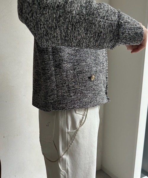 DouDou（ドゥドゥ）の「ライトツイードジャケット（ノーカラージャケット・レディース・ブラック/オフホワイト/ブラック系その他・FREE）」の21枚目の写真