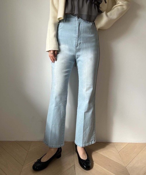 one after another NICE CLAUP（ワンアフターアナザーナイスクラップ）の「バックレースアップ/ストレッチデニムパンツ（デニムパンツ・レディース・サックスブルー/ブラック/ネイビー/ブルー・MEDIUM/SMALL）」の7枚目の写真