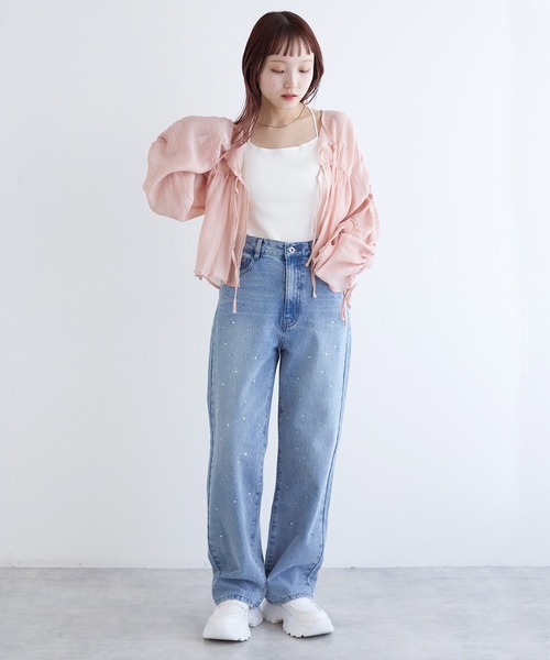 w closet（ダブルクローゼット）の「カップ付きキャミソール（キャミソール・レディース・ブラック/イエロー系その他/ピンク系その他/ブラック×ホワイト/オフホワイト・FREE）」の6枚目の写真