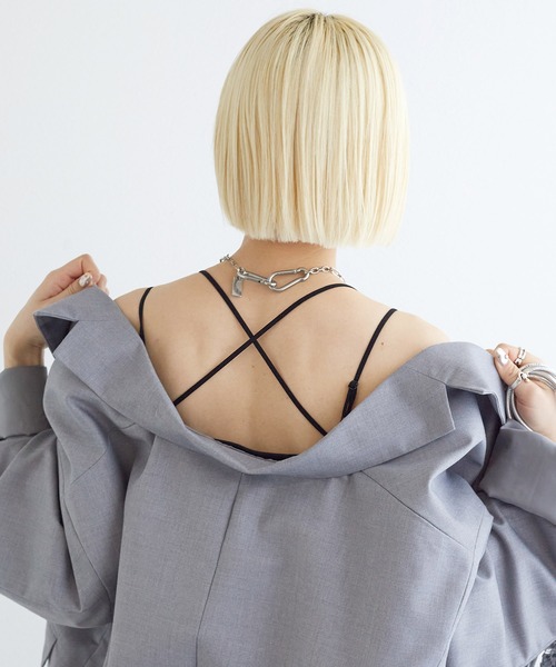 w closet（ダブルクローゼット）の「カップ付きキャミソール（キャミソール・レディース・ブラック/イエロー系その他/ピンク系その他/ブラック×ホワイト/オフホワイト・FREE）」の13枚目の写真