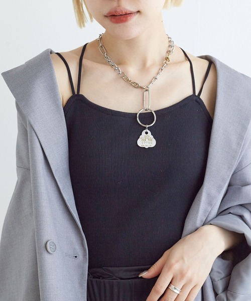 w closet（ダブルクローゼット）の「カップ付きキャミソール（キャミソール・レディース・ブラック/イエロー系その他/ピンク系その他/ブラック×ホワイト/オフホワイト・FREE）」の15枚目の写真