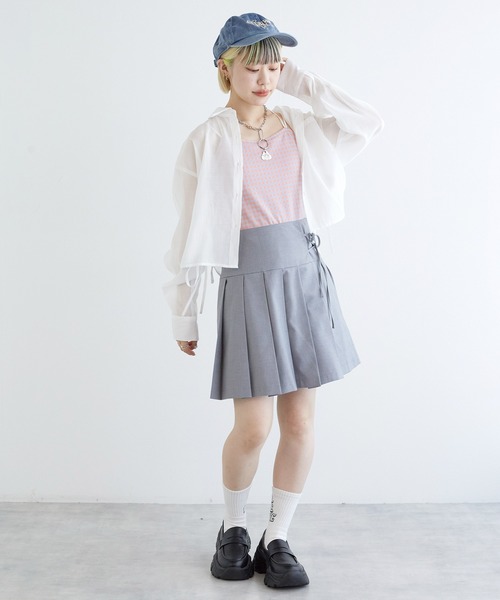 w closet（ダブルクローゼット）の「カップ付きキャミソール（キャミソール・レディース・ブラック/イエロー系その他/ピンク系その他/ブラック×ホワイト/オフホワイト・FREE）」の16枚目の写真