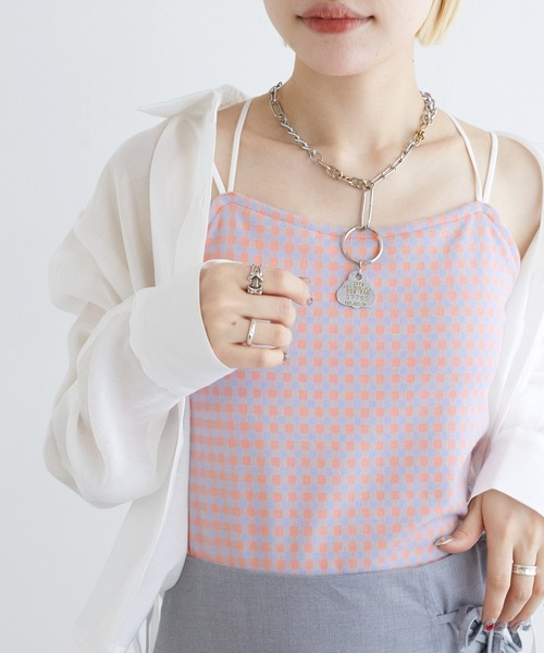 w closet（ダブルクローゼット）の「カップ付きキャミソール（キャミソール・レディース・ブラック/イエロー系その他/ピンク系その他/ブラック×ホワイト/オフホワイト・FREE）」の17枚目の写真