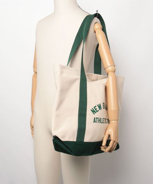 NEW BALANCE（ニューバランス）の「キャンバストート（エコバッグ/サブバッグ・メンズ・ライトブラウン/グリーン・ONE SIZE）」の11枚目の写真