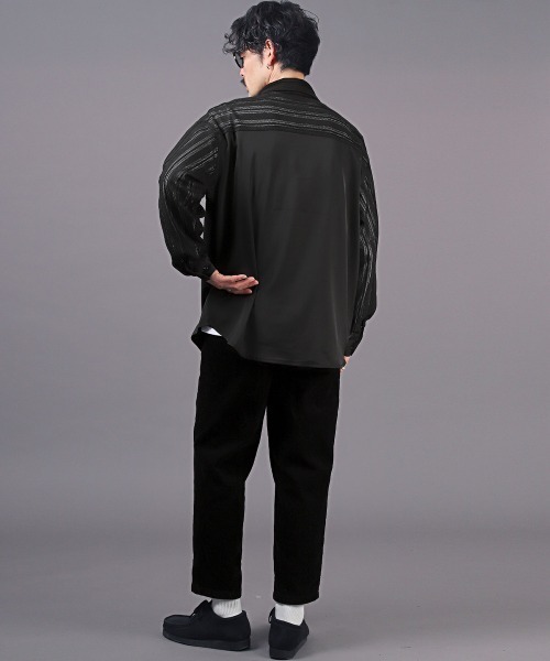 LUXSTYLE(ラグスタイル)の「レースコンビシャツ(シャツ/ブラウス・メンズ・ブラック/ホワイト・M/L)」の10枚目の写真