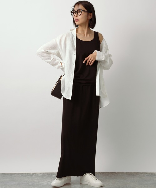 BARNYARDSTORM（バンヤードストーム）の「BARNYARDSTORM / リラックスカットナロースカート（スカート・レディース・ブラック/ベージュ・S/M）」の4枚目の写真