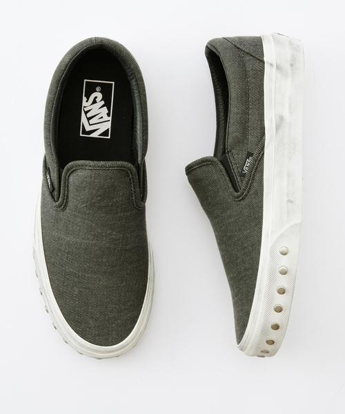 VANS（バンズ）の「VANSオーバーウォッシュスリッポン/BCVANS Over W SLIP-ON（スリッポン・レディース・ホワイト/ダークグレー・4h/5/6/7）」の2枚目の写真