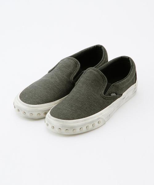 VANS（バンズ）の「VANSオーバーウォッシュスリッポン/BCVANS Over W SLIP-ON（スリッポン・レディース・ホワイト/ダークグレー・4h/5/6/7）」の3枚目の写真