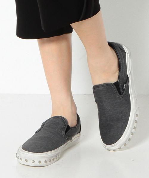 VANS（バンズ）の「VANSオーバーウォッシュスリッポン/BCVANS Over W SLIP-ON（スリッポン・レディース・ホワイト/ダークグレー・4h/5/6/7）」の9枚目の写真