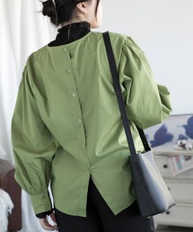 aimoha | ノーカラーボリューム袖ブラウス(シャツ/ブラウス)