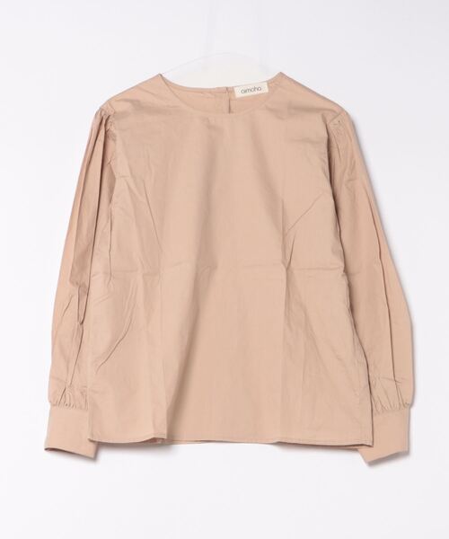 aimoha（アイモハ）の「ノーカラーボリューム袖ブラウス（シャツ/ブラウス・レディース・ブラック/カーキ/ベージュ/ホワイト・MEDIUM/LARGE）」の8枚目の写真
