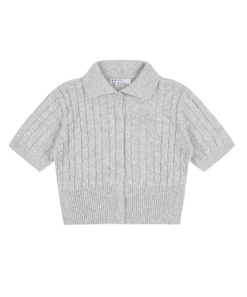 カーディガン A'GEM/9 × .kom 「 FANCY CLUB/ファンシークラブ」 CABLE KNIT CROP CARDIGAN/ケーブルニ FANCY CLUB カーディガン A'GEM/9 × .kom 「 CLUB/ファンシー