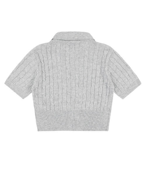 FANCY CLUB（ファンシークラブ）の「A'GEM/9 × .kom 『 FANCY CLUB/ファンシークラブ』 CABLE KNIT CROP CARDIGAN/ケーブルニットクロップカーディガン（カーディガン/ボレロ・レディース・ブラック/グレー・FREE）」の12枚目の写真