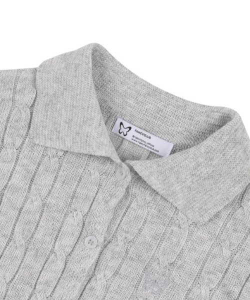 FANCY CLUB（ファンシークラブ）の「A'GEM/9 × .kom 『 FANCY CLUB/ファンシークラブ』 CABLE KNIT CROP CARDIGAN/ケーブルニットクロップカーディガン（カーディガン/ボレロ・レディース・ブラック/グレー・FREE）」の13枚目の写真