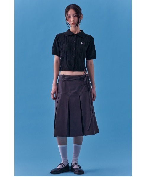 FANCY CLUB（ファンシークラブ）の「A'GEM/9 × .kom 『 FANCY CLUB/ファンシークラブ』 CABLE KNIT CROP CARDIGAN/ケーブルニットクロップカーディガン（カーディガン/ボレロ・レディース・ブラック/グレー・FREE）」の9枚目の写真