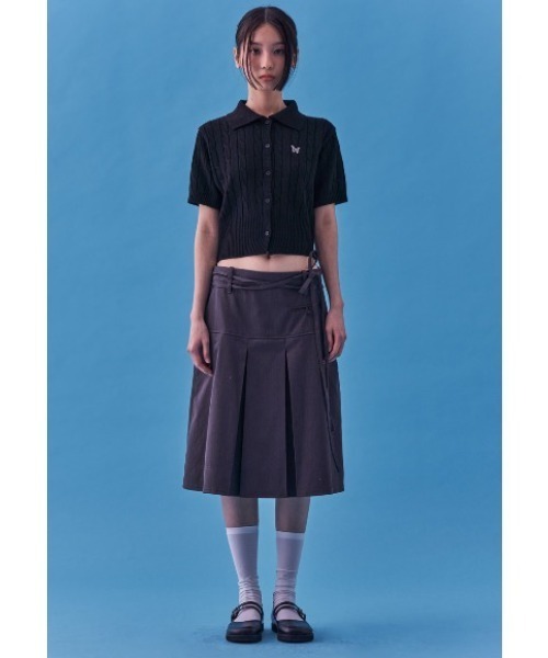 FANCY CLUB（ファンシークラブ）の「A'GEM/9 × .kom 『 FANCY CLUB/ファンシークラブ』 CABLE KNIT CROP CARDIGAN/ケーブルニットクロップカーディガン（カーディガン/ボレロ・レディース・ブラック/グレー・FREE）」の10枚目の写真