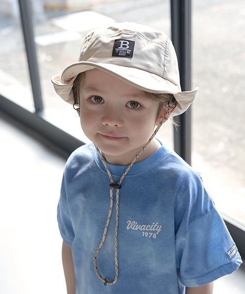 b・ROOM（ビールーム）の「日よけ付きサファリキャップ（キャップ・キッズ・グレー/ベージュ/ブラック・54cm）」の3枚目の写真