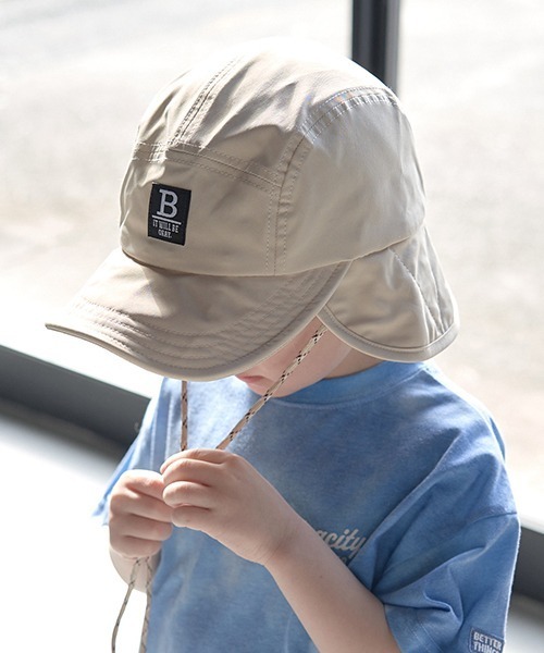 b・ROOM（ビールーム）の「日よけ付きサファリキャップ（キャップ・キッズ・グレー/ベージュ/ブラック・54cm）」の17枚目の写真