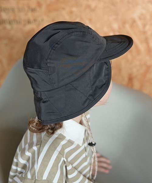 b・ROOM（ビールーム）の「日よけ付きサファリキャップ（キャップ・キッズ・グレー/ベージュ/ブラック・54cm）」の10枚目の写真