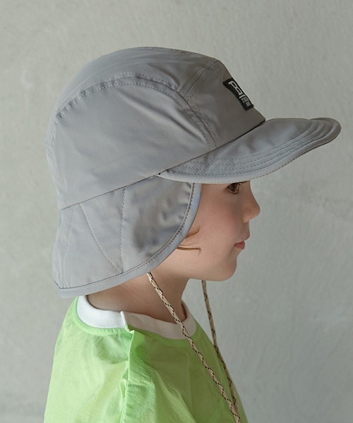 b・ROOM（ビールーム）の「日よけ付きサファリキャップ（キャップ・キッズ・グレー/ベージュ/ブラック・54cm）」の14枚目の写真