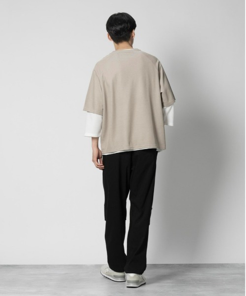Right-on（ライトオン）の「Other(ソノタ)ラグラン7分袖レイヤードTシャツ（Tシャツ/カットソー・メンズ・ライトベージュ/ネイビー/ダークグレー・M/L/XL）」の10枚目の写真