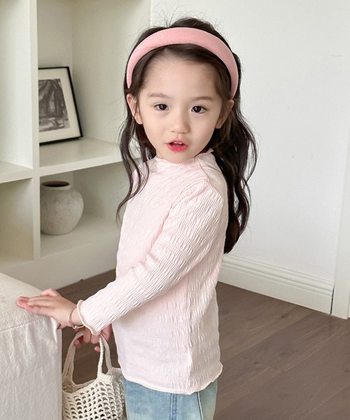 aimoha(アイモハ)の「【aimoha-KIDS-】シワ感長袖トップス(Tシャツ/カットソー・キッズ・オフホワイト/グリーン/ブルー/パープル/ピンク・90/100/110/120/130/140)」の10枚目の写真