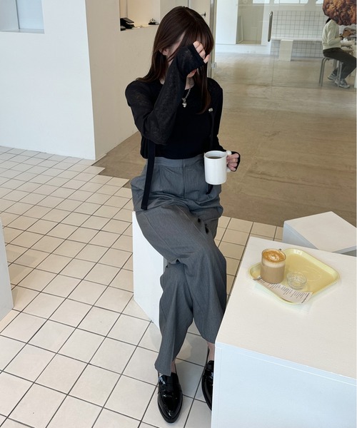 LE MORE（リモア）の「ラウンドネックシアーロンT（Tシャツ/カットソー・レディース・ブラック/ピンク/ホワイト・FREE）」の19枚目の写真