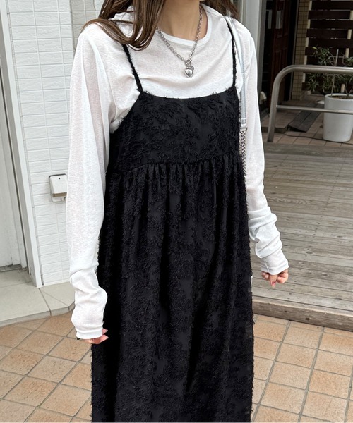 LE MORE（リモア）の「ラウンドネックシアーロンT（Tシャツ/カットソー・レディース・ブラック/ピンク/ホワイト・FREE）」の6枚目の写真