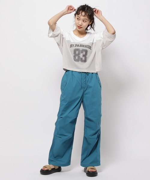 niko and...（ニコアンド）の「メッシュナンバリングプルオーバー（Tシャツ/カットソー・レディース・オフホワイト/ブルー/グリーン・MEDIUM/LARGE）」の9枚目の写真