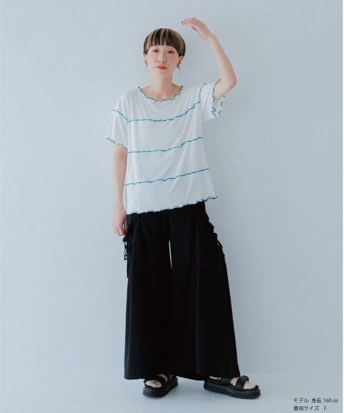 unica（ユニカ）の「パネルメロウＴシャツ（Tシャツ/カットソー・レディース・ライトパープル/オフホワイト・F）」の8枚目の写真