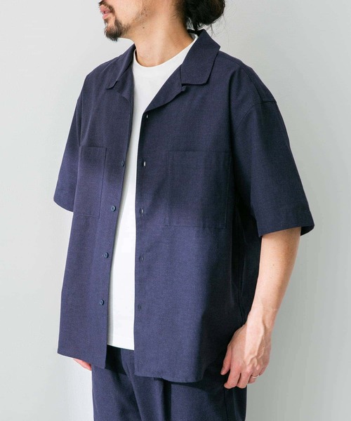 URBAN RESEARCH Sonny Label(アーバンリサーチサニーレーベル)の「『吸水速乾/接触冷感/イージーケア』マルチ機能リサイクルファブリックオープンカラーシャツ(シャツ/ブラウス・メンズ・ネイビー/カーキ/ブラック・MEDIUM/LARGE)」の3枚目の写真