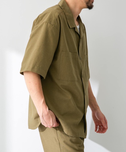 URBAN RESEARCH Sonny Label(アーバンリサーチサニーレーベル)の「『吸水速乾/接触冷感/イージーケア』マルチ機能リサイクルファブリックオープンカラーシャツ(シャツ/ブラウス・メンズ・ネイビー/カーキ/ブラック・MEDIUM/LARGE)」の5枚目の写真