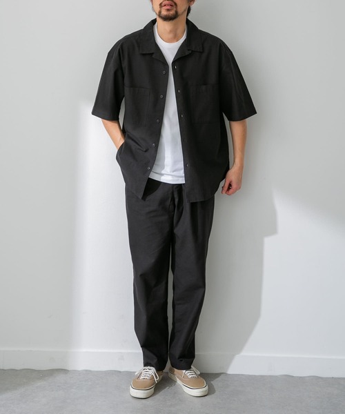 URBAN RESEARCH Sonny Label(アーバンリサーチサニーレーベル)の「『吸水速乾/接触冷感/イージーケア』マルチ機能リサイクルファブリックオープンカラーシャツ(シャツ/ブラウス・メンズ・ネイビー/カーキ/ブラック・MEDIUM/LARGE)」の15枚目の写真