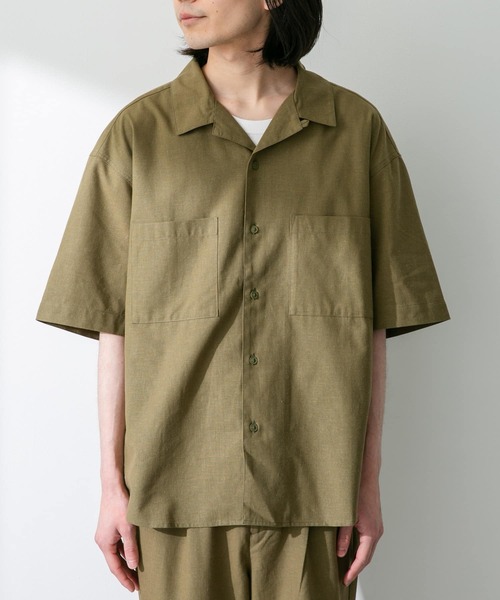 URBAN RESEARCH Sonny Label(アーバンリサーチサニーレーベル)の「『吸水速乾/接触冷感/イージーケア』マルチ機能リサイクルファブリックオープンカラーシャツ(シャツ/ブラウス・メンズ・ネイビー/カーキ/ブラック・MEDIUM/LARGE)」の19枚目の写真