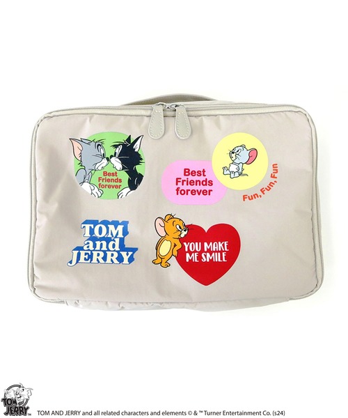 Tom＆Jerry（トムアンドジェリー）の「【公式】TOM and JERRY　トラベルウェアケース（トラベルグッズ・レディース・アイボリー/グレー・FREE）」の3枚目の写真