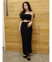 EVRIS | チェーンウエストリブロングワンピース(ワンピース)