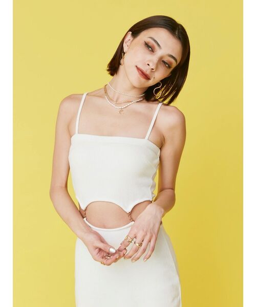 EVRIS（エヴリス）の「チェーンウエストリブロングワンピース（ワンピース・レディース・ブラック/グリーン/ホワイト・FREE）」の13枚目の写真