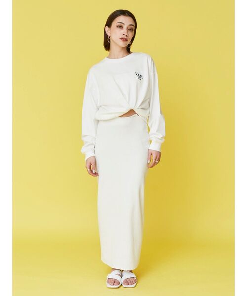 EVRIS（エヴリス）の「チェーンウエストリブロングワンピース（ワンピース・レディース・ブラック/グリーン/ホワイト・FREE）」の14枚目の写真