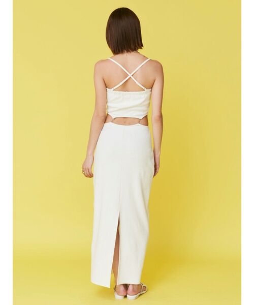 EVRIS（エヴリス）の「チェーンウエストリブロングワンピース（ワンピース・レディース・ブラック/グリーン/ホワイト・FREE）」の5枚目の写真