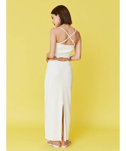 EVRIS（エヴリス）の「チェーンウエストリブロングワンピース（ワンピース・レディース・ブラック/グリーン/ホワイト・FREE）」の6枚目の写真